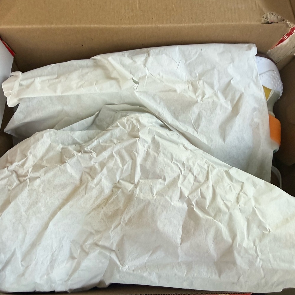 Nike White and Orange Huarache Sneakers - Picture 10 of 12